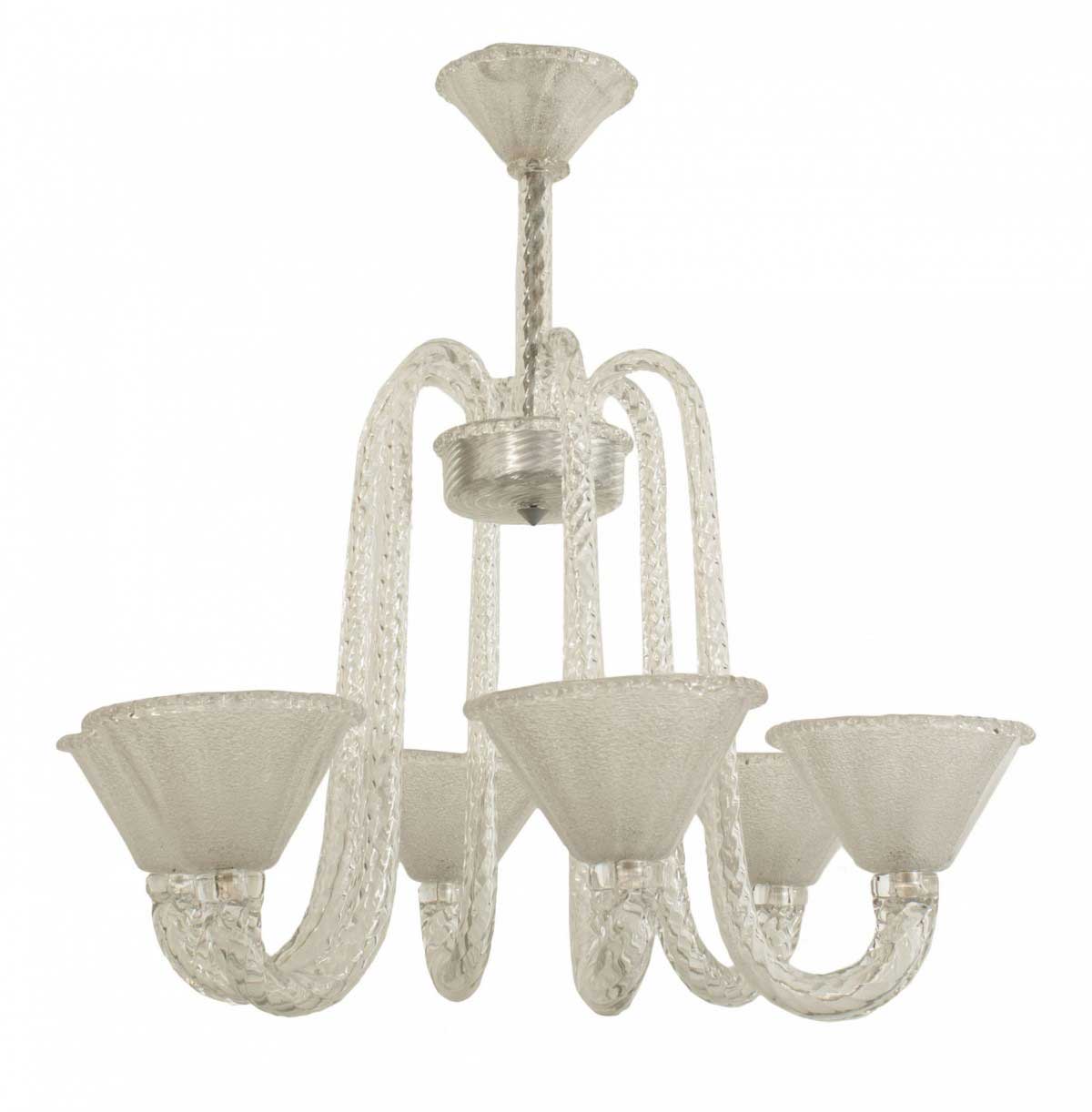 Italian Mid Century Bubble Glass Chandelier