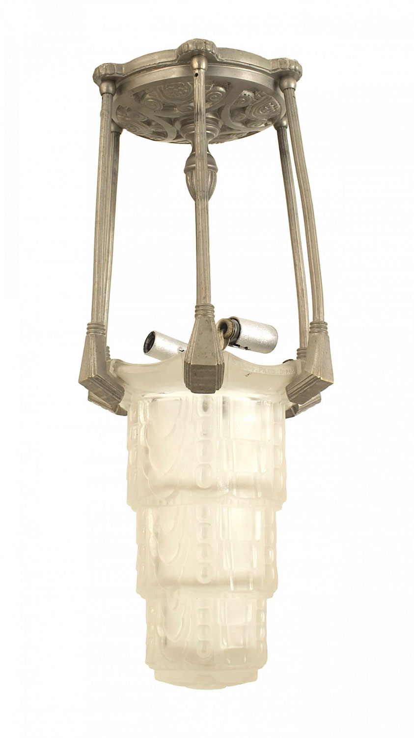 French art deco sabino frosted glass lantern 1
