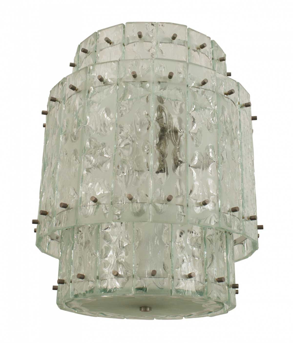 Italian mid century acid etched glass lantern 1
