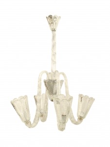 Italian Mid Century Opalescent Bubble Glass Chandelier