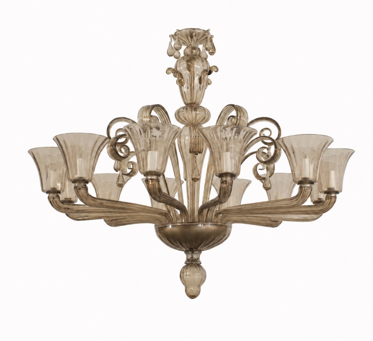 Italian venetian murano smoked glass chandelier 10