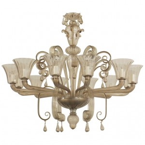 Italian venetian murano smoked glass chandelier 10
