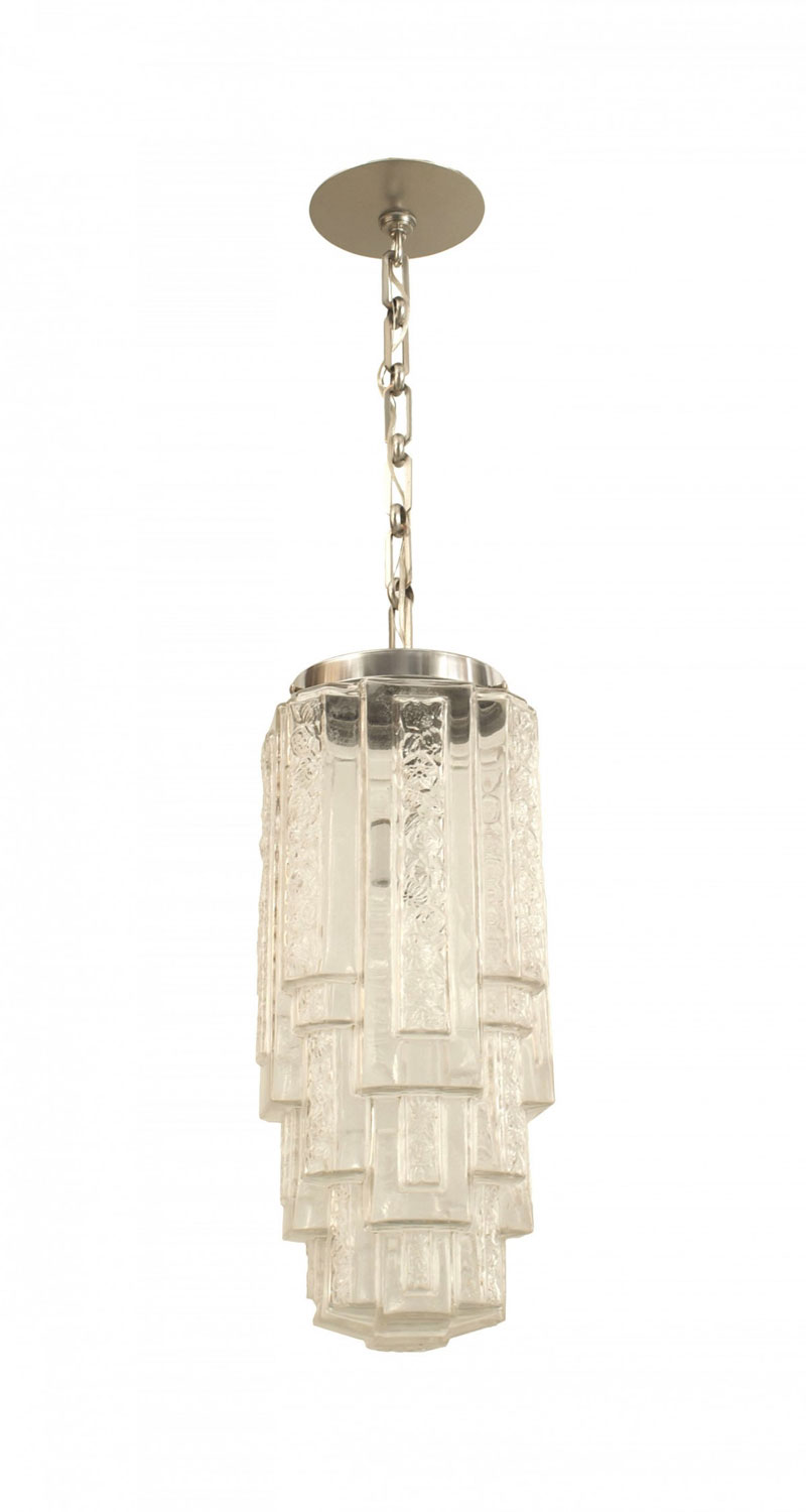 French art deco molded glass lantern