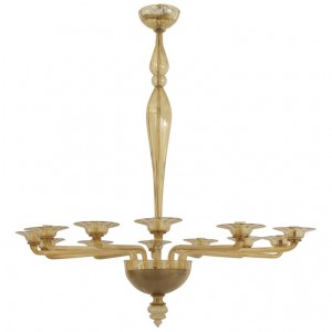 Italian venetian style murano amber glass chandelier 5
