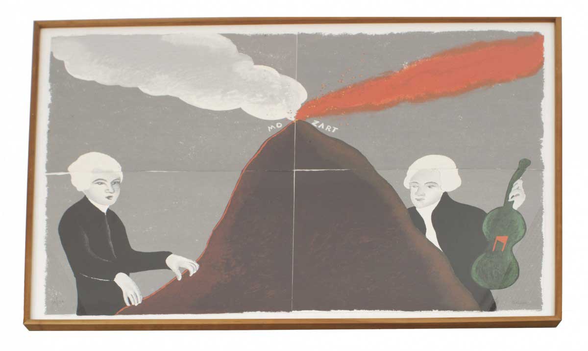 Contemporary mozart volcano piano art print