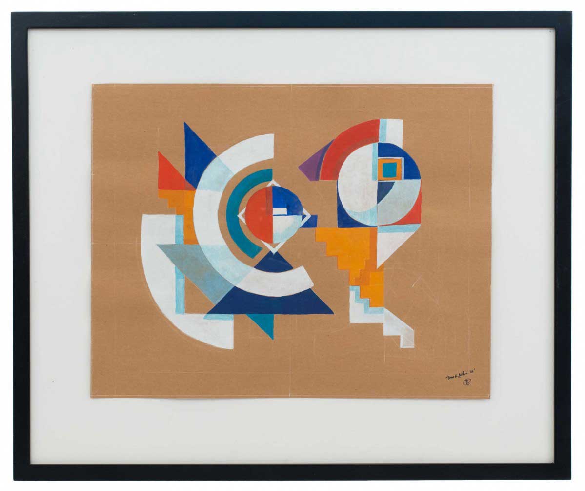 Contemporary gouache abstract painting 26