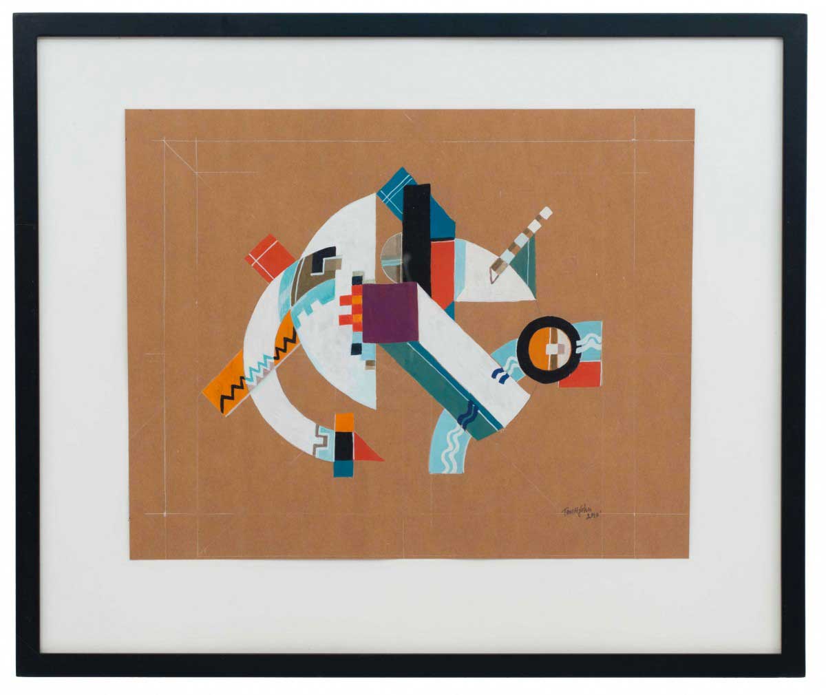 Contemporary gouache abstract painting 8