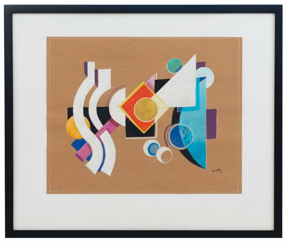 Contemporary gouache abstract painting 9