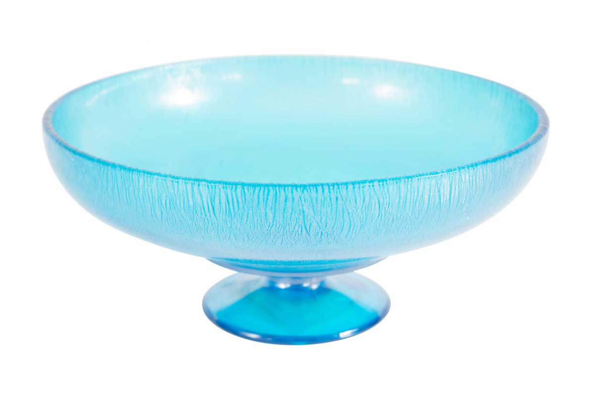 Blue glass candy dish