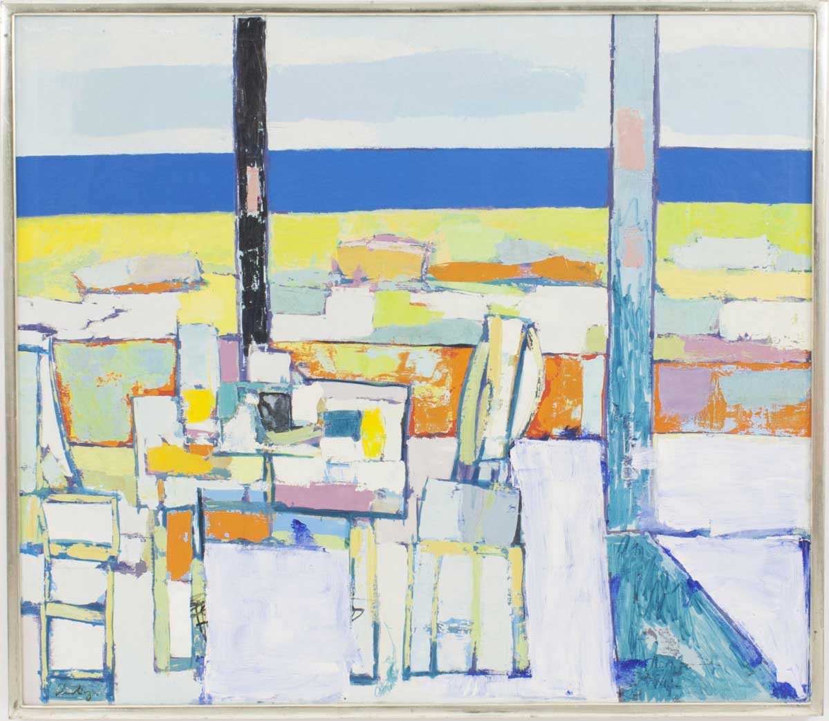 Abstract contemporary geometric painting