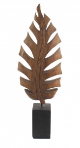 Contemporary wooden leaf sculpture 1
