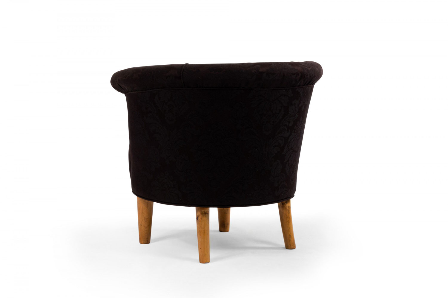 Mid century black upholstered tub chair