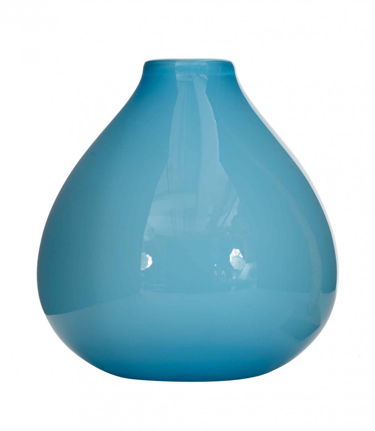 Mid century blue glass bud vase