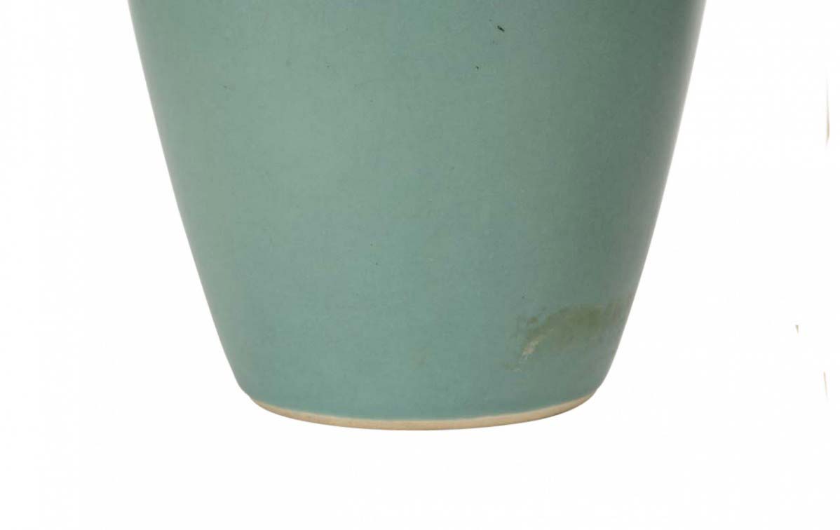 Green glazed ceramic vase
