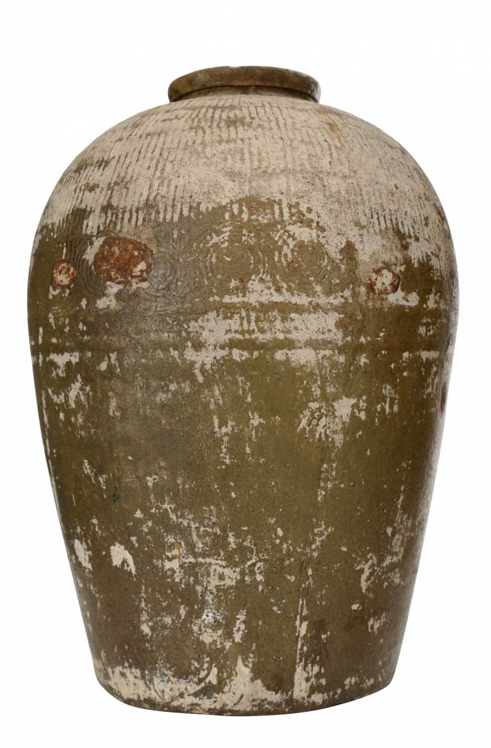 Patinated ceramic brown vase
