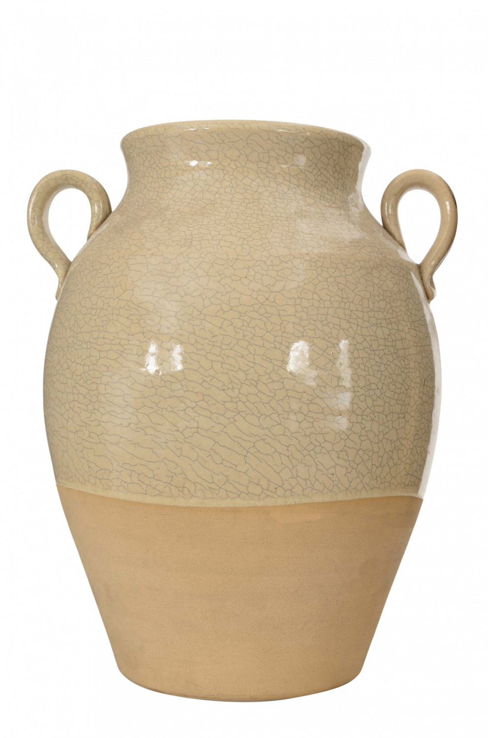 Beige glazed ceramic urn