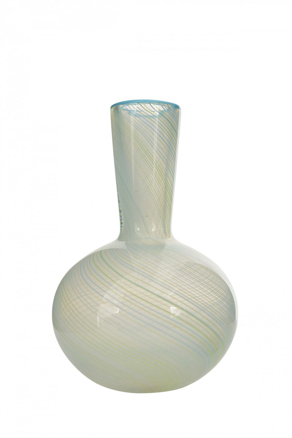 Italian mid century green art glass bud vase