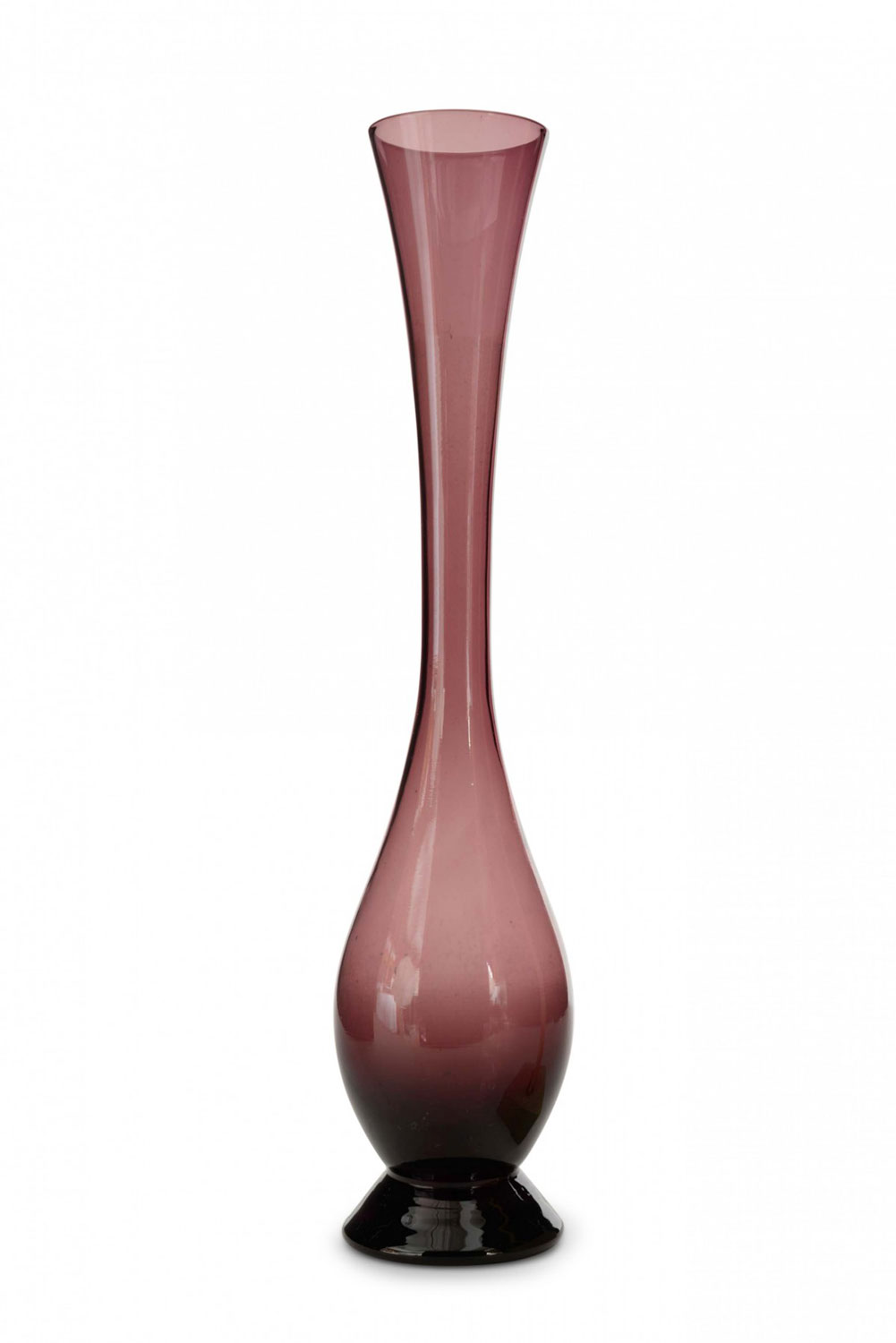 Purple tinted glass bud vase