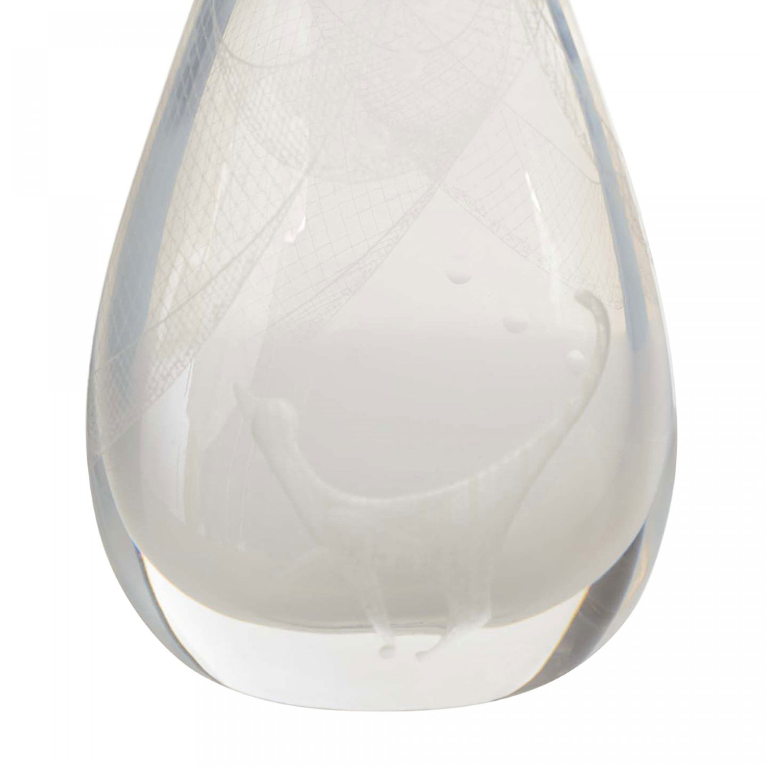 Vintage clear teardrop shaped glass vase