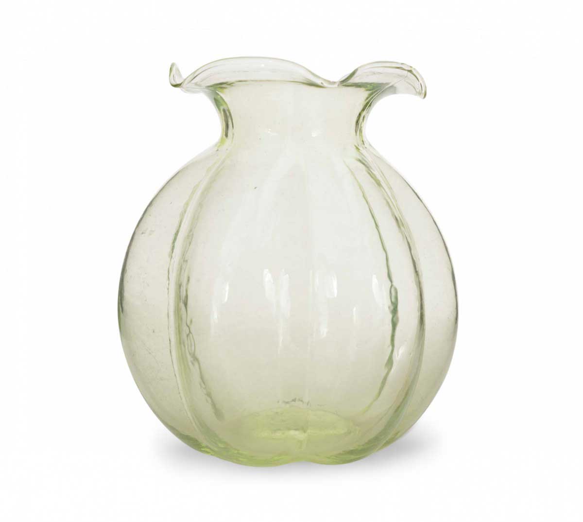 Green tinted glass vase