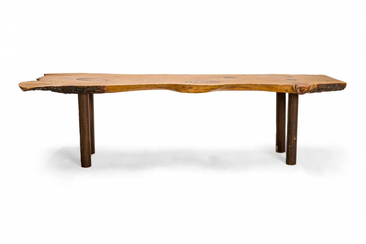 Rustic adirondack pine bench