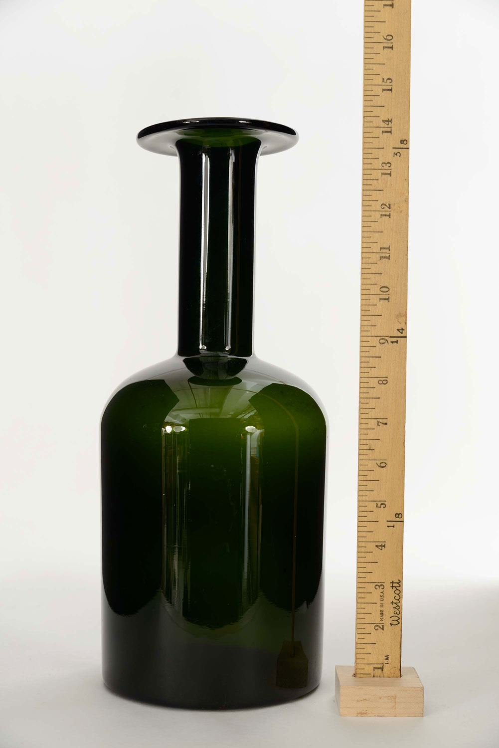 Danish mid century holmegaard green glass vase