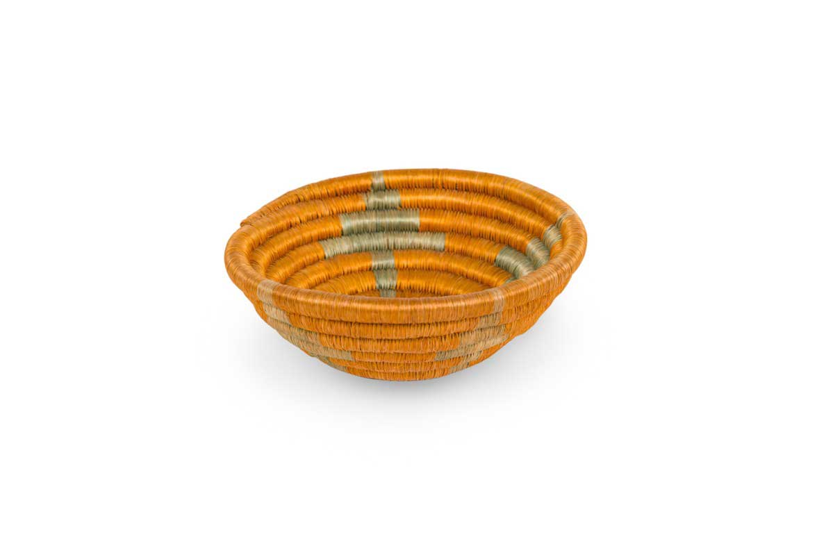 American country orange woven bowl