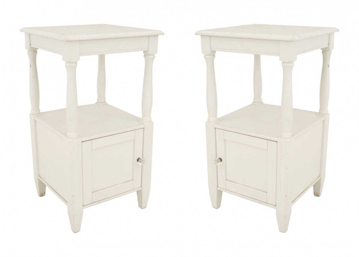 French provincial painted bedside tables 1