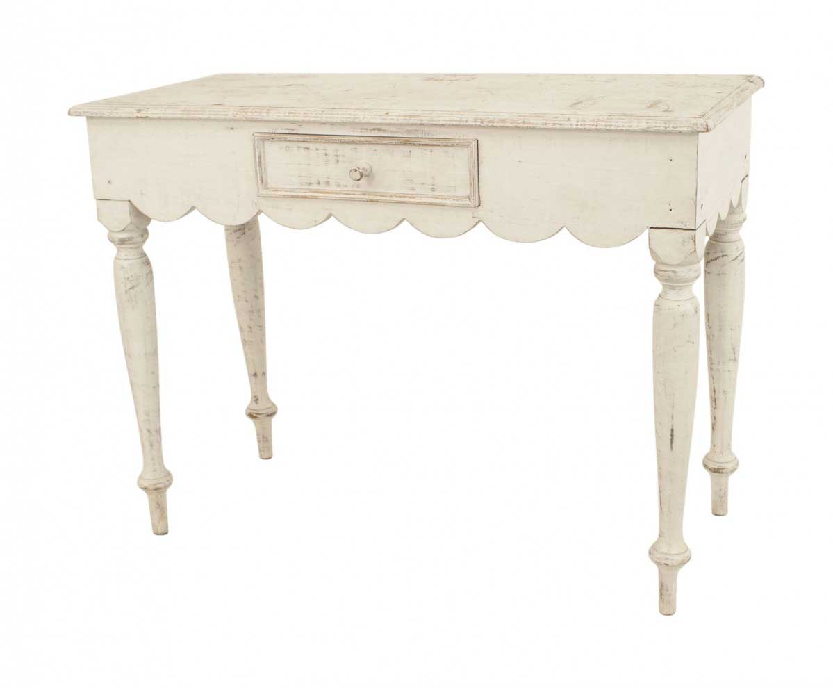 American country white painted console table