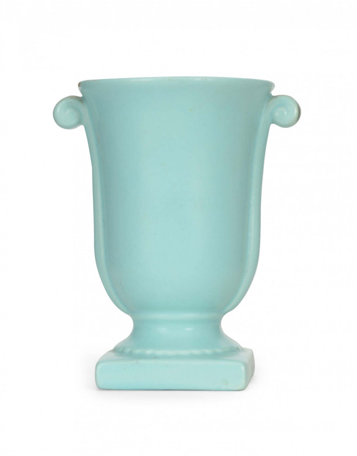 Art deco style green ceramic urn vase