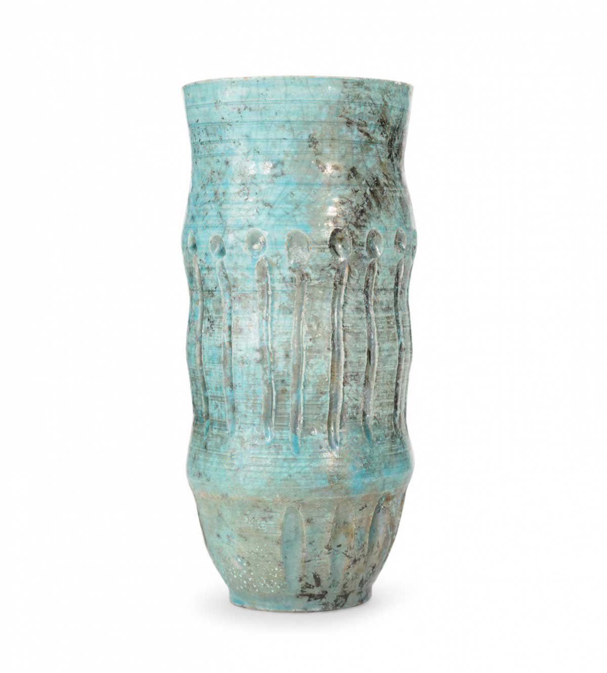 Turquoise and gray ceramic vase 1
