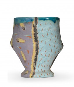 Abstract multi patterned ceramic vase 1