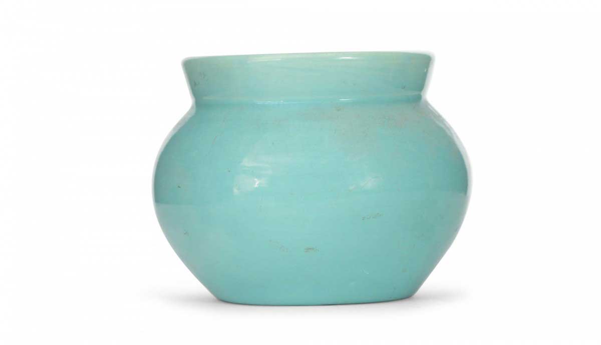 Turquoise glazed ceramic vase 8