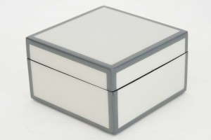 Square gray lacquered box
