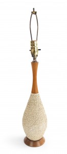 American mid century beige porcelain table lamp 7