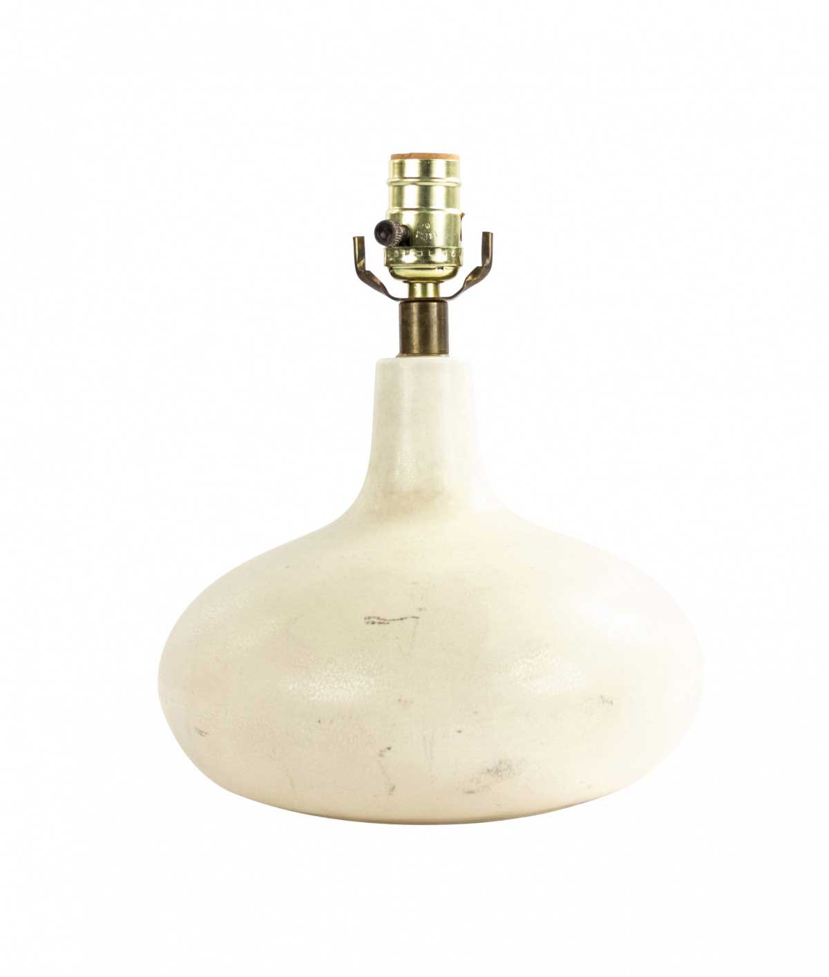 American mid century beige porcelain table lamp 12