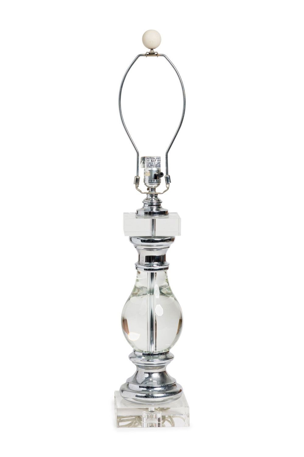 American mid century lucite and chrome table lamp 3