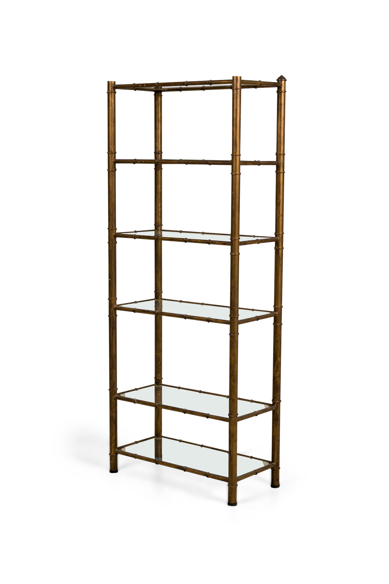 American mid century gold painted etagere