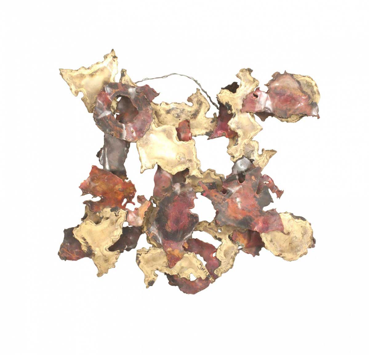 American post war brass and red painted sculpture