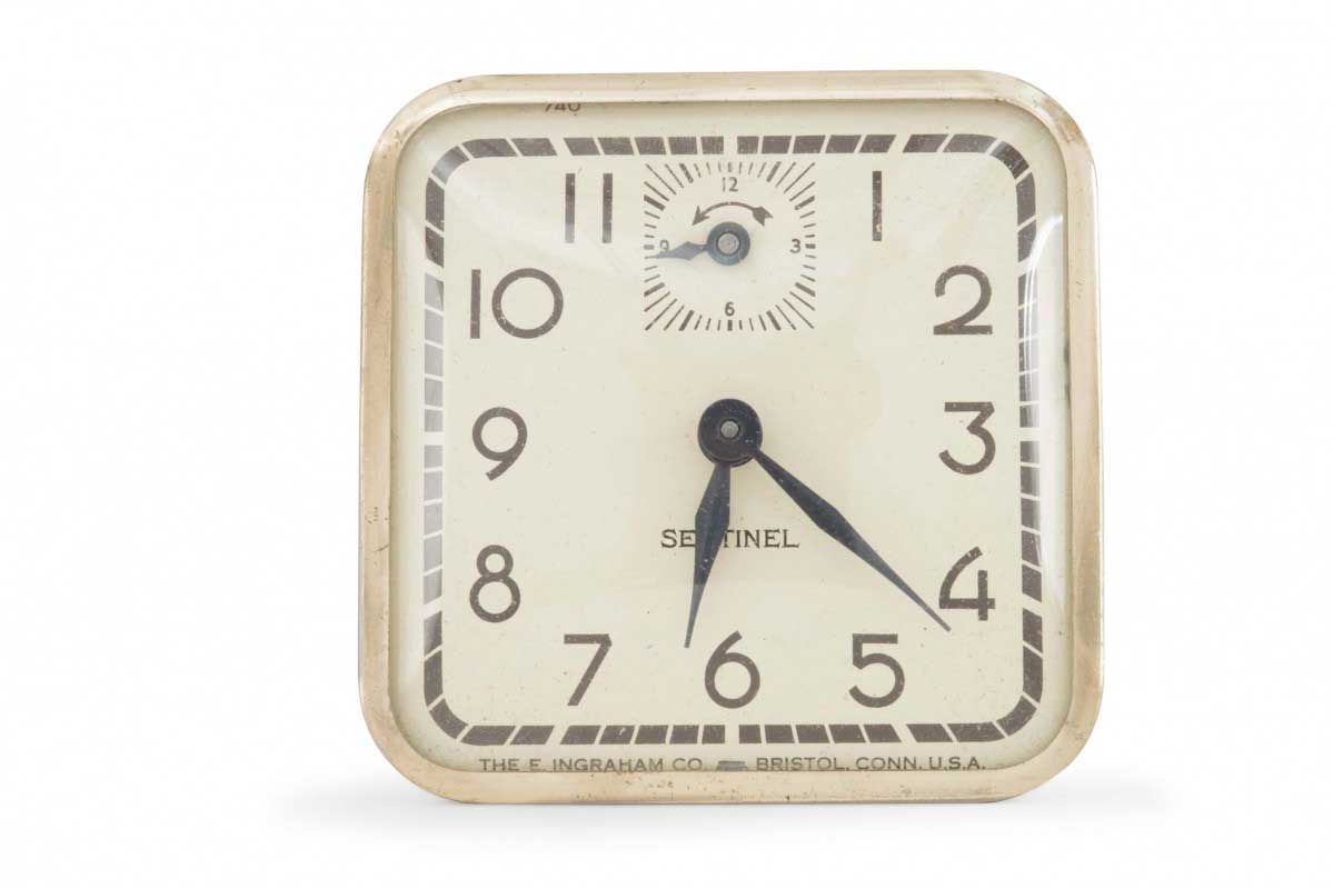 Mid century square cream clock