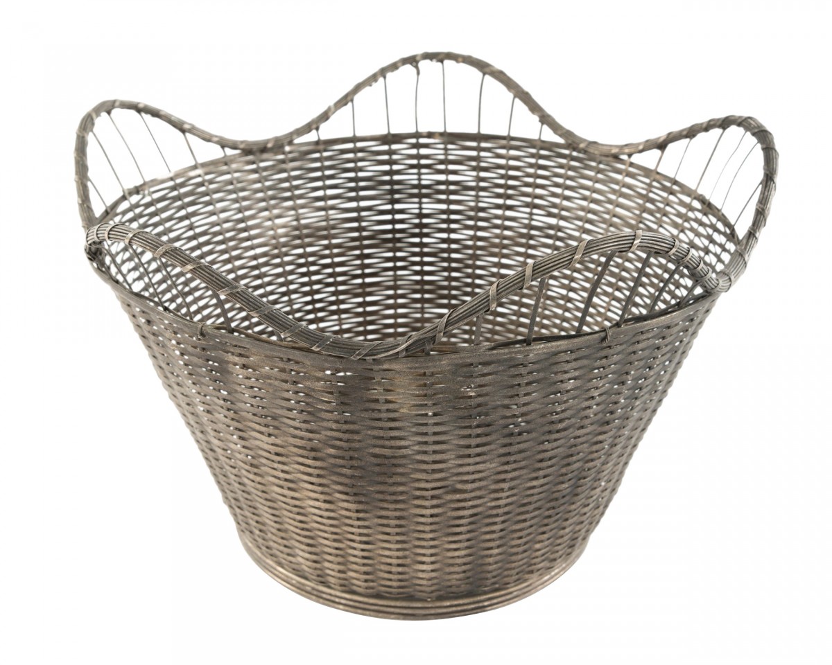 Vintage woven wire basket