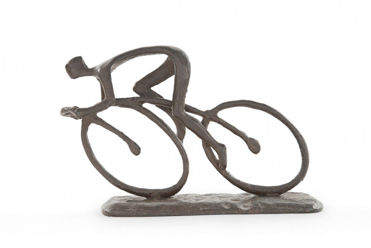 Contemporary cast iron bicycle sculpture