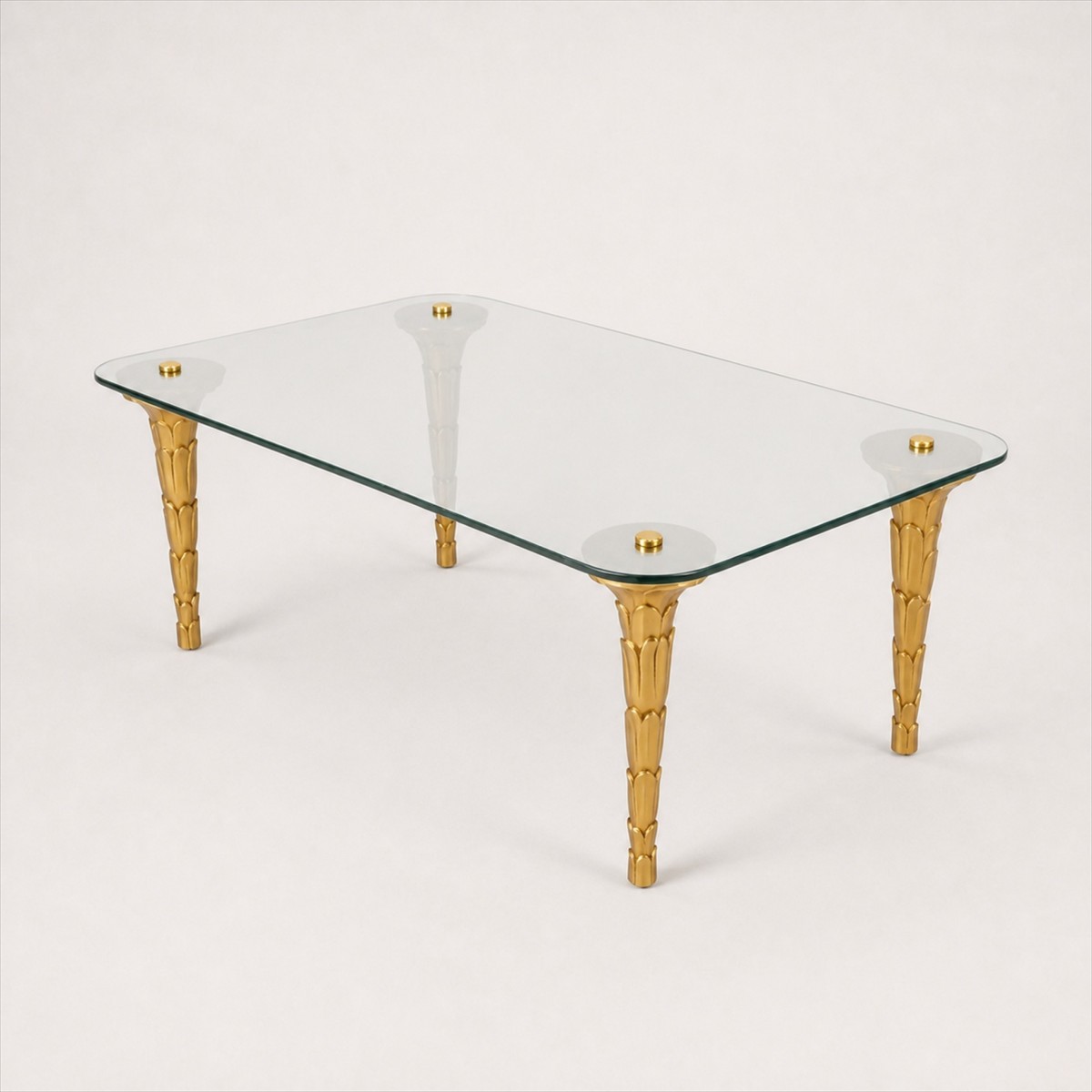 Palm Custom Rectangular Glass Top Coffee Table Made to Order