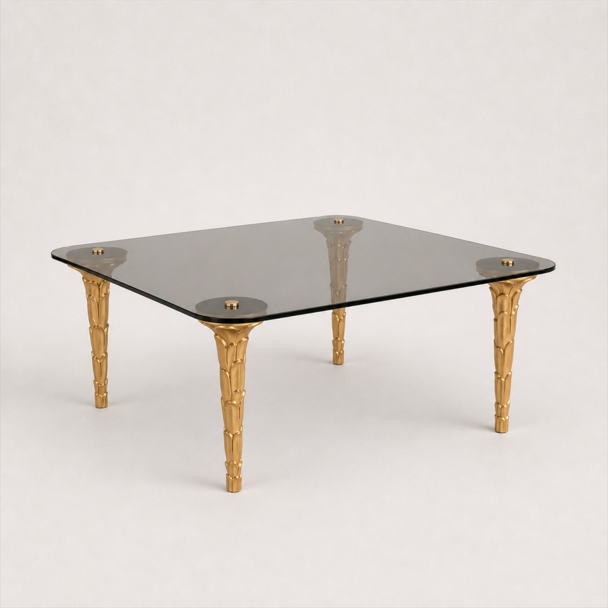 Palm Custom Square Glass Top Coffee Table Made to Order