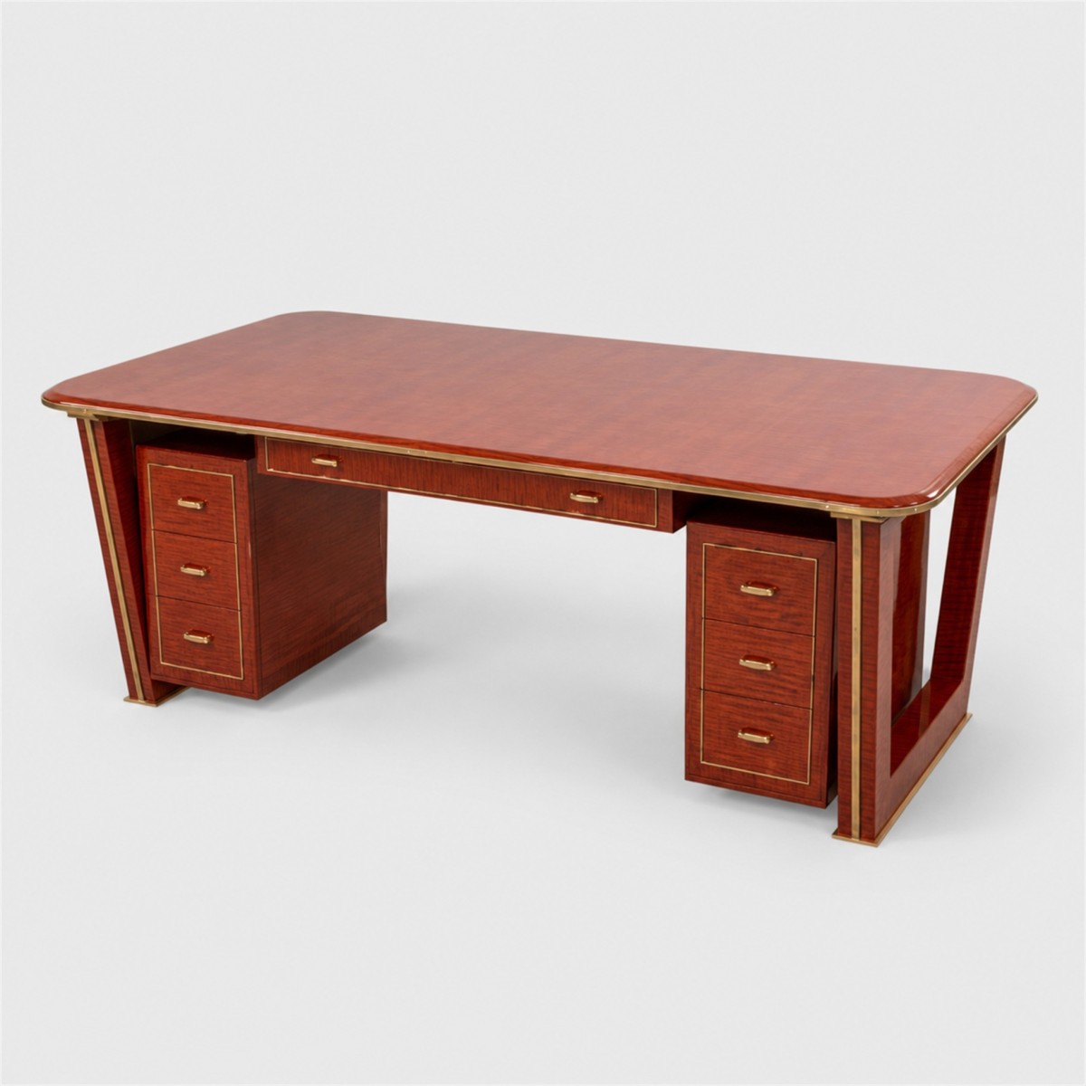 Meyer Custom Desk with Left and Right Drawer Pedestals Made to Order