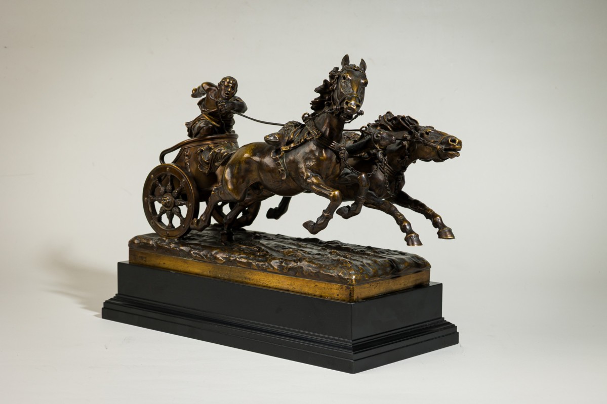 Bronze chariot figure checa