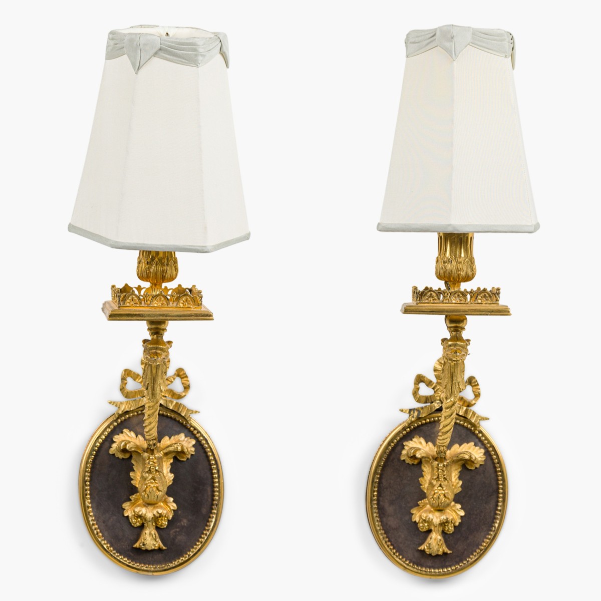 Pair of louis xvi style ormolu wall sconces