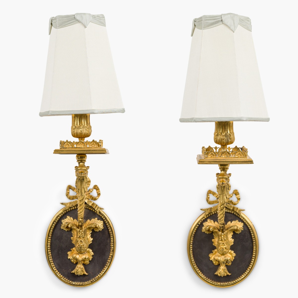 Pair of louis xvi style ormolu wall sconces a