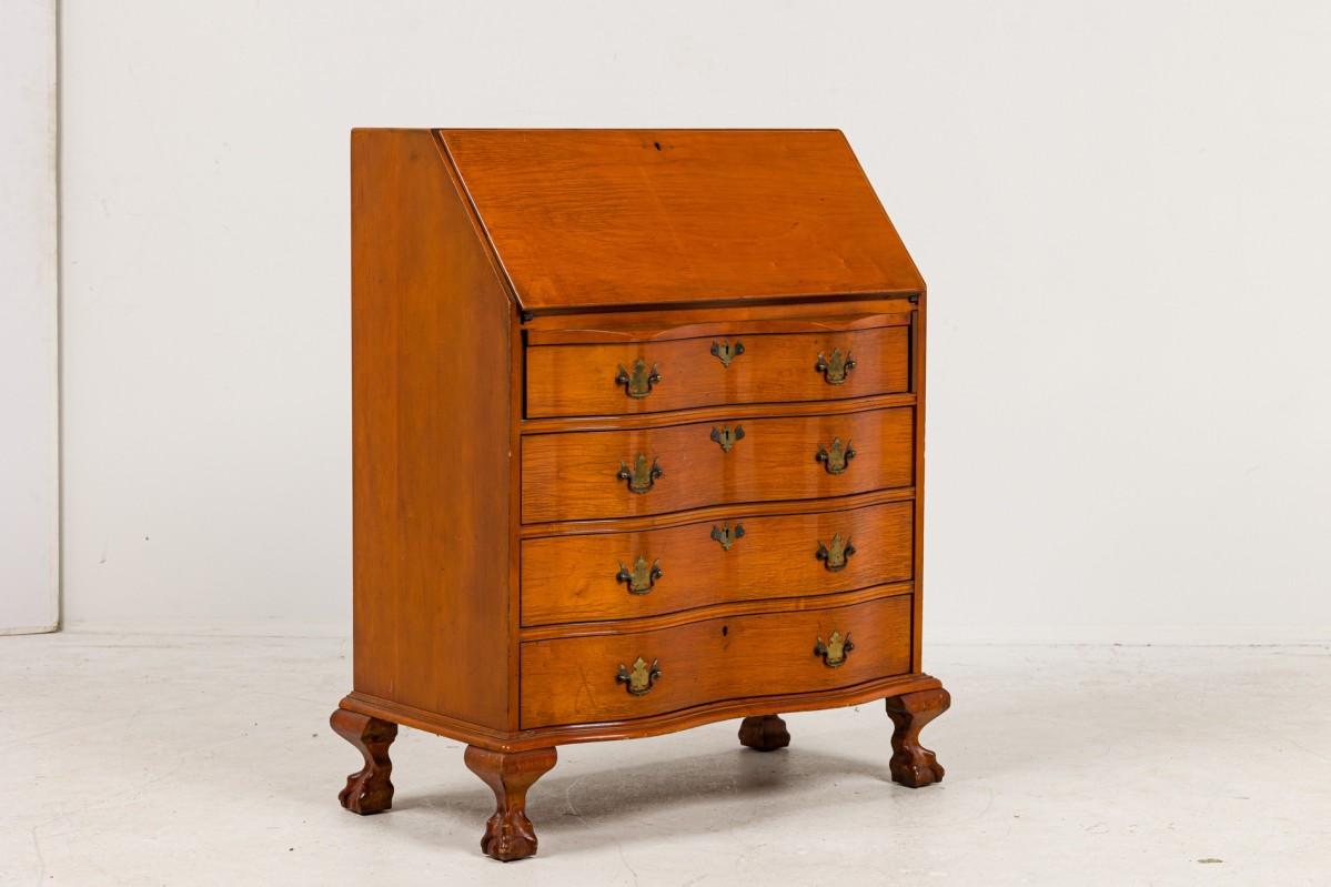 American federal style maple slant front secretary