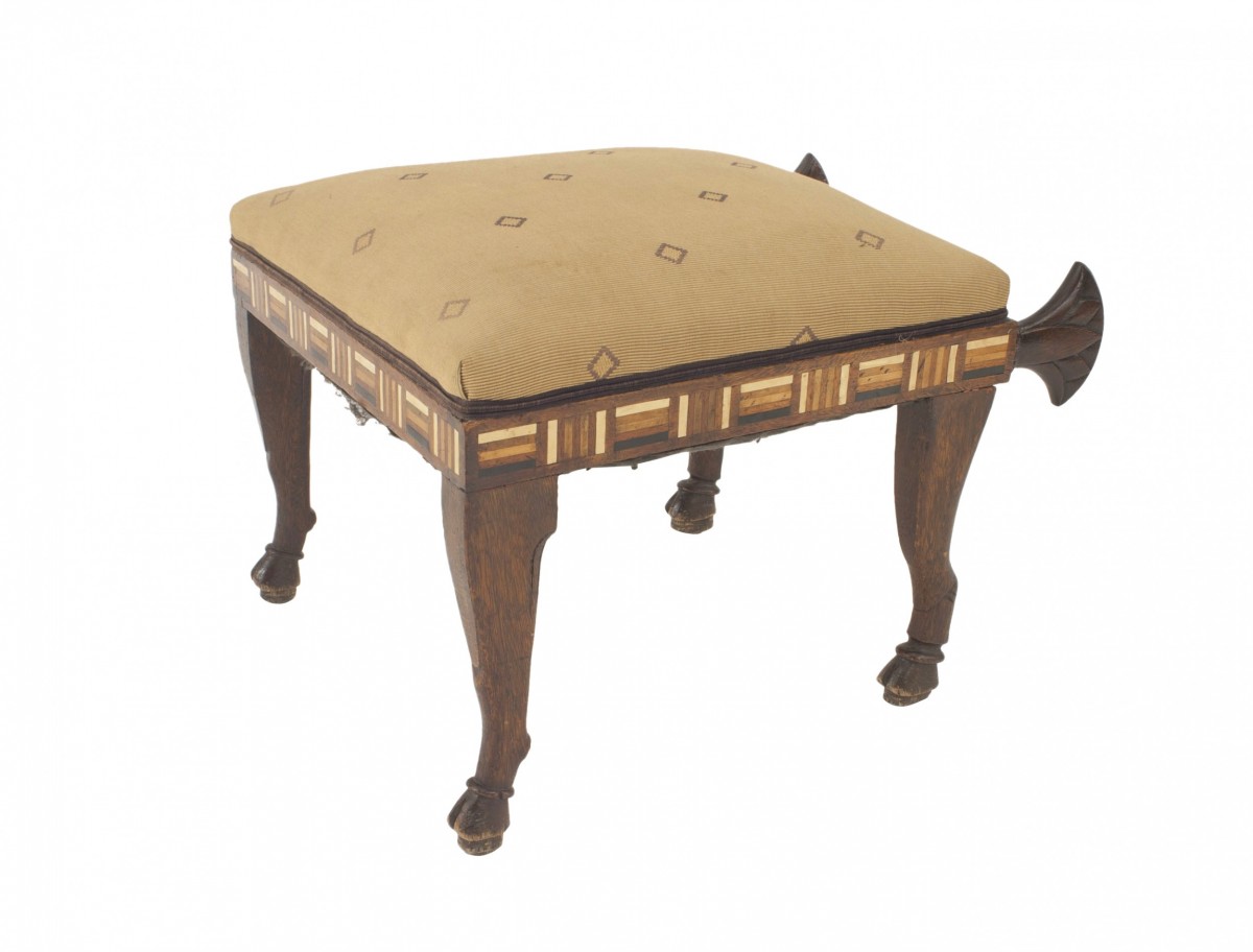 Middle eastern egyptian mahogany bench 1